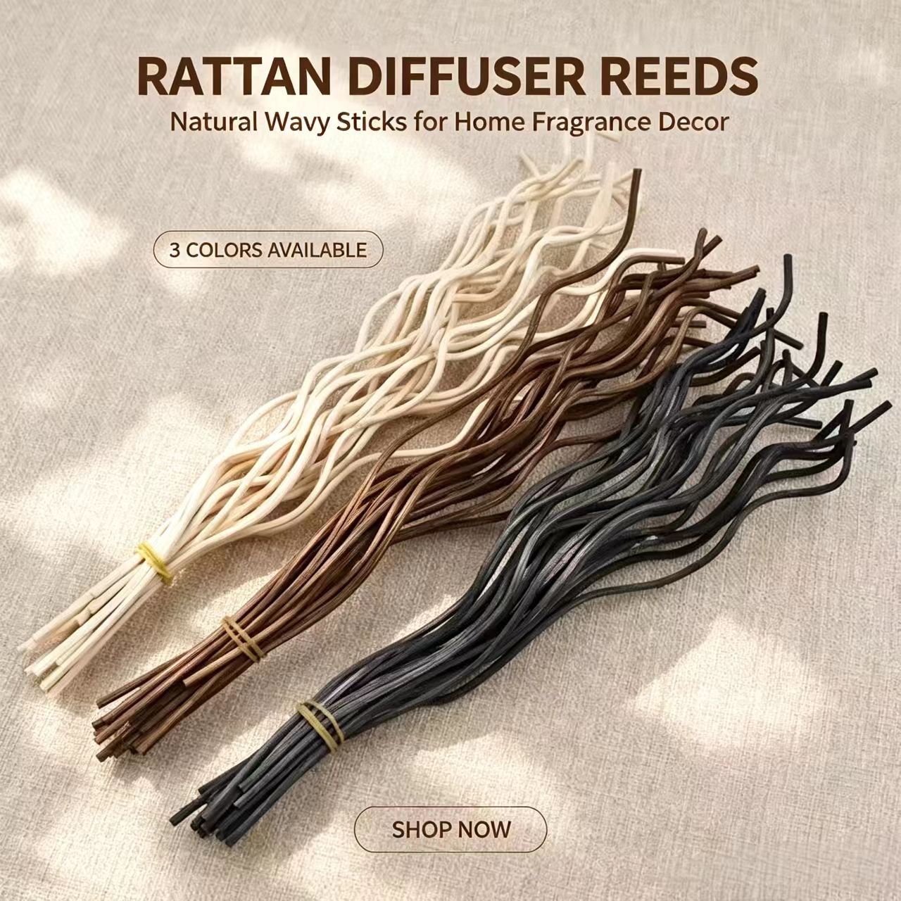 Home Fragrance Collection - 20 Buah Stik Diffuser Rotan Bergelombang