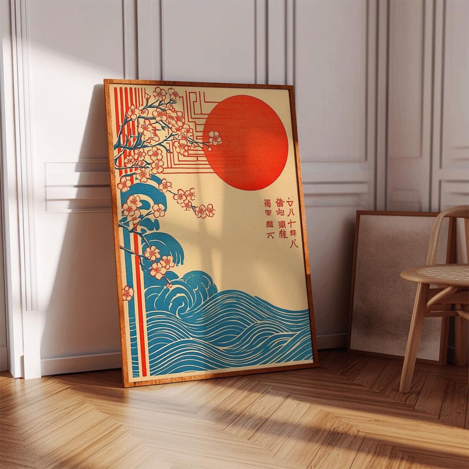 Home Fragrance Ocean Breeze - Cetakan Poster Gelombang Jepang & Sakura
